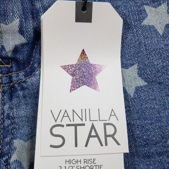 NWT Vanilla Star High Rise Flag Jean Shorts Size 0 USA American Flag Distressed - Picture 10 of 11